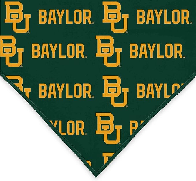 NCAA Officially Licensed Bandana for Dogs and Cats | Fits Pets Great Gift Idea | Easy-to-Tie (Small, Baylor Bears)