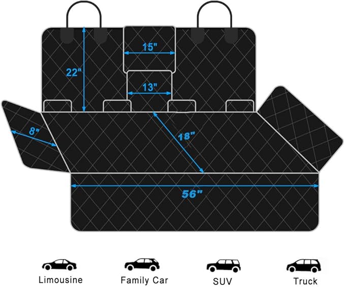RBSC Home Dog Car Back Seat Cover Waterproof Heavy Duty and Nonslip Car Backseat Cover for Cars
