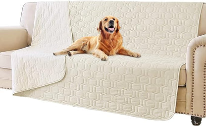 Waterproof and Anti-Slip Dog Bed Cover and Pet Blanket Sofa Pet Bed Mat ，car Incontinence Mattress Protectors Furniture Couch Cover for Most Cats Dogs Pets（68x82- Ivory）