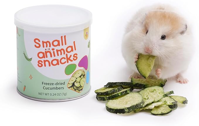 Niteangel Hamster Snack & Treats Toy - Small Animal Natural Treat for Dwarf Syrian Robo Hamsters Gerbils Mice Lemmings Degus or Other Small-Sized Pets (Freeze-Dried Cucumbers)