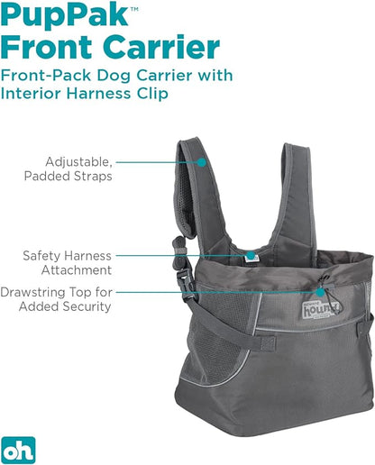 Outward Hound PupPak Dog Front Carrier, Small, Grey