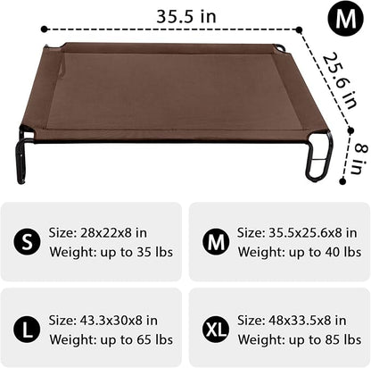 pettycare Elevated Outdoor Dog Bed 40 lbs,Brown