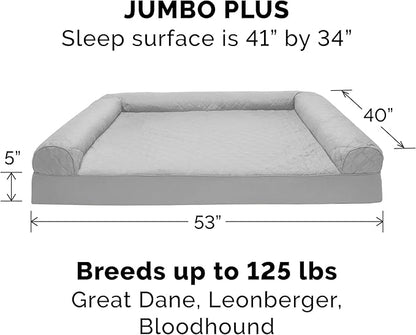Furhaven Orthopedic Dog Bed for Large Dogs w/ Removable Bolsters & Washable Cover 125 lbs