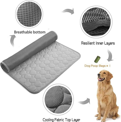 MICROCOSMOS Summer Cooling Mat & Sleeping Pad- Water Absorption Top 28" x 22")
