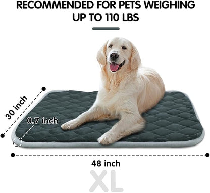 furrybaby Dog Bed Mat Flat Crate Mat with Anti-Slip Bottom Machine Washable Pet Kennel Pad for Dog Sleeping (XL 48x30''