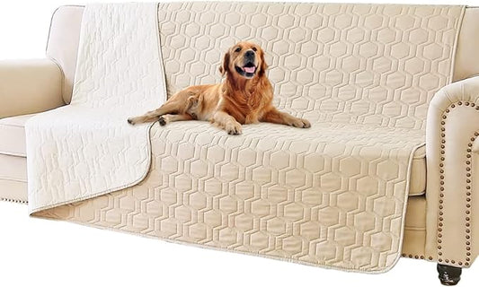 Waterproof and Non-Slip Dog Bed Cover and Pet Blanket Sofa Pet Bed Mat ，car Incontinence Mattress Protectors Furniture Couch Cover for Most Cats Dogs,Pets（52x82-Beige）