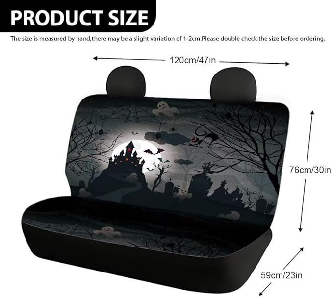 Universal Rear Split Bench Seat Cover for Cars Truck SUV 2