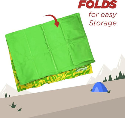 Coleman Small Green Botanical Pattern Reversible Cooling Mat 18” x 24”