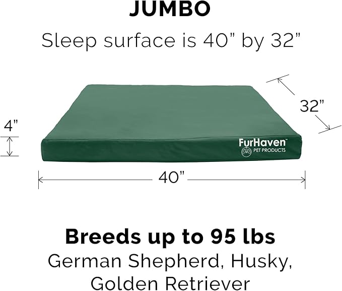 Furhaven Replacement Dog Bed Cover Water-Resistant Indoor/Outdoor Logo Print Oxford Polycanvas Mattress, Washable - Forest, Jumbo (X-Large)