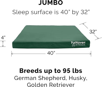 Furhaven Replacement Dog Bed Cover Water-Resistant Indoor/Outdoor Logo Print Oxford Polycanvas Mattress, Washable - Forest, Jumbo (X-Large)