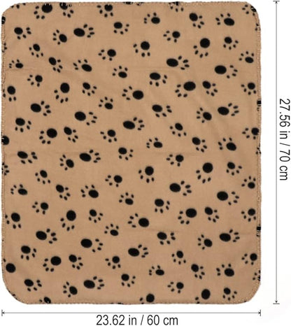 iplusmile Microfiber Pet Bath Towel Dog Towel Super Absorbent Dog Drying Towel Double- Sided Fleece Blankets for Dogs (Beige Background with Black Paws)