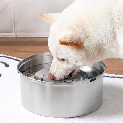 nicelock Dog Water Bowl No Spill, 3L/101oz Stainless Steel No Spill Water Bowl for Dogs, Slow Water Dog Bowl, No Splash Dog Water Bowls