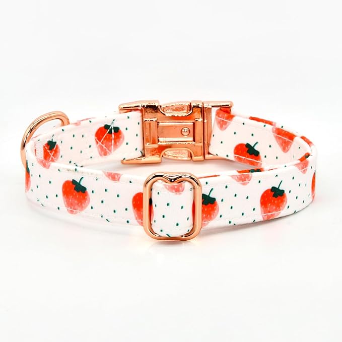 Strawberry Dog Bow Tie Dog Collar Accessory