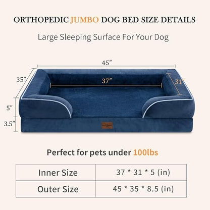 PV Washable Jumbo Dog Bed for Extra Large Dogs