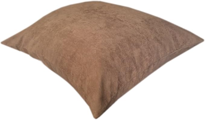 DIY Luxurious Brown Microsuede Fabric Cover for Pet Bed or Pillow + Internal Half Waterproof Half Water Resistant Case for Small to Medium Dogs - Covers ONLY Flat Style (36''x29'')