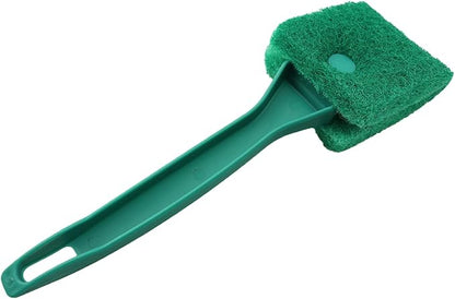 Double Sided Aquarium Fish Tank Cleaning Brush Short 9 inch Sponge Scrubber Fish Tank Brush Long Handle Brush with Handle for Glassware Living Room Hotel Bathroom, Green