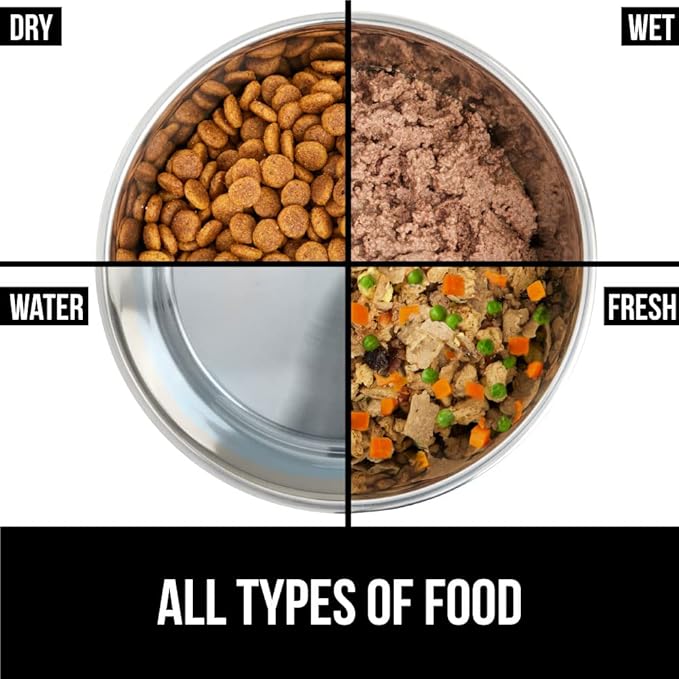 Gorilla Grip Stainless Steel Metal Dog Bowl Set of 2 8 Cups (64 fl