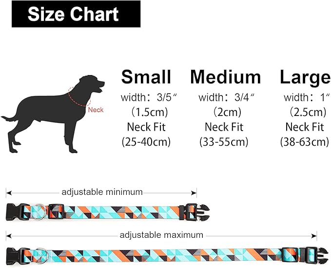 Adjustable Dog Collar with Patterns
