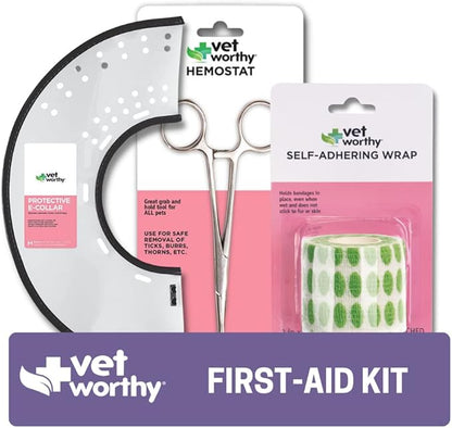 Vet Worthy Dog and Cat First Aid Kit 1 Adjustable 1 Hemostat, 1 Self-Adhering