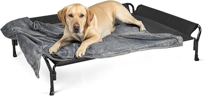 Veehoo Cooling Elevated Dog Bed + Soft Dog Blanket