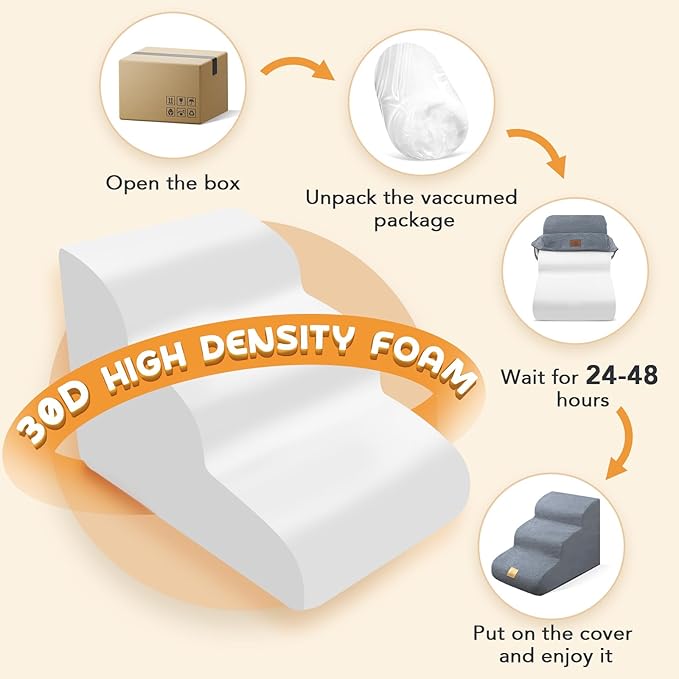 Mestuel Dog Stairs for Small Dogs 60 lbs,