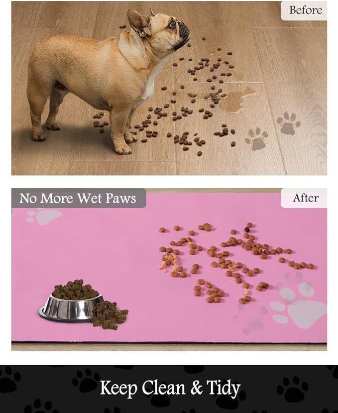Pet Feeding Mat-Absorbent Dog Mat for Food and