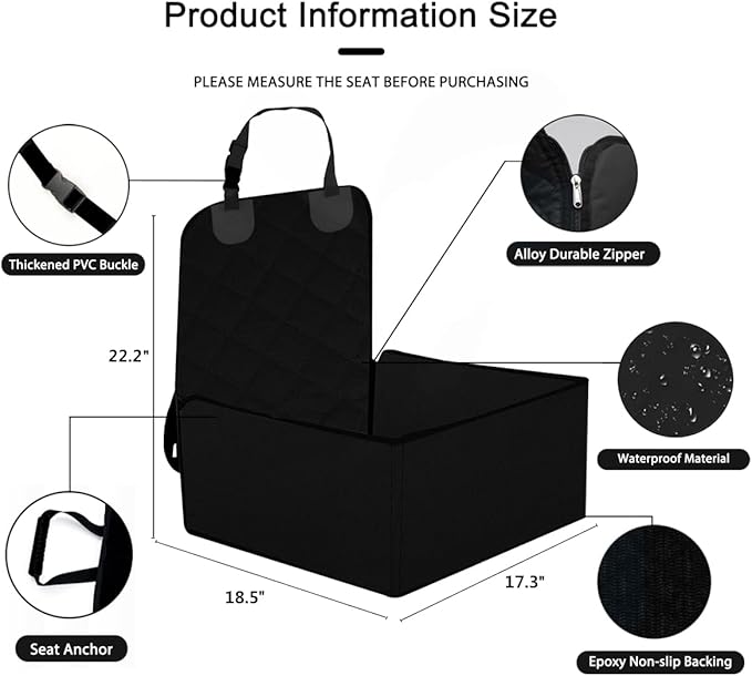 Front Seat Cover for Dogs in Car 2-in-1 Pet FCWLAGU1