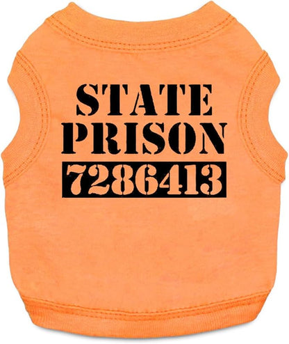 Dog Prisoner Costume,Orange Jailbird Inmate Prison Dog Outfit,Halloween Costume for Pets