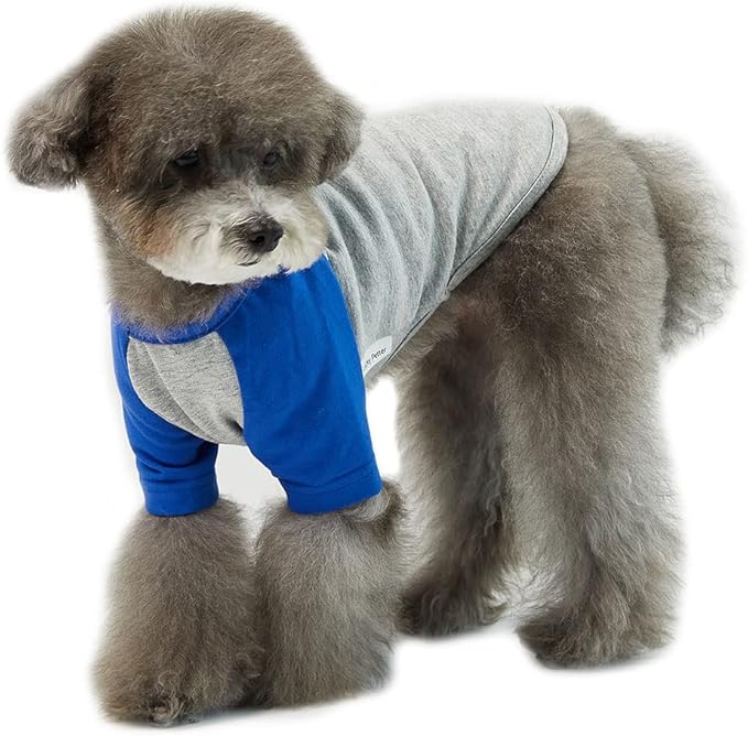 Dog Shirt for Small and Large Dogs Raglan Cotton T-Shirts Soft Breathable Dog Shirts pet Clothes Gray Series (X-Small