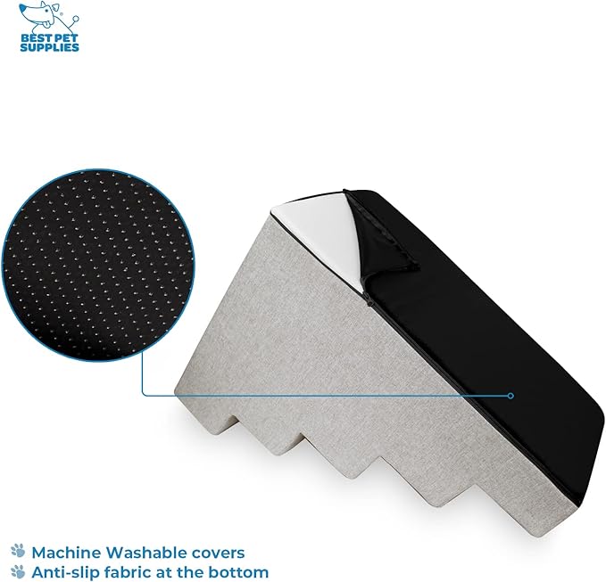 Best Pet Supplies Foam Pet Steps Cover for Small Dogs and Cats 5-Step (H: 22.5") (Cover