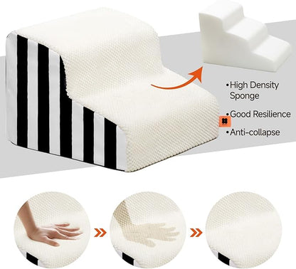 MEWOOFUN Dog Stairs for Small Dogs 2-Tier Dog 50lbs Small