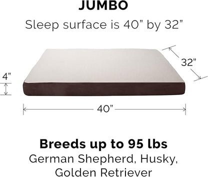 Furhaven Replacement Dog Bed Cover Sherpa & Suede Mattress, Machine Washable - Espresso, Jumbo (X-Large)