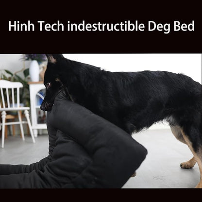 Indestructible Dog Beds Chew Proof Large Dogs Washable 42inch Crate 42"x28",Black