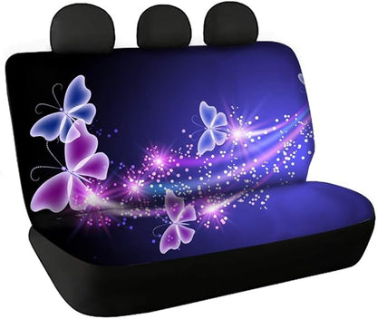 CLOHOMIN Purple Butterfly Print Universal Fit Car Seat Cover for Rear Backrest