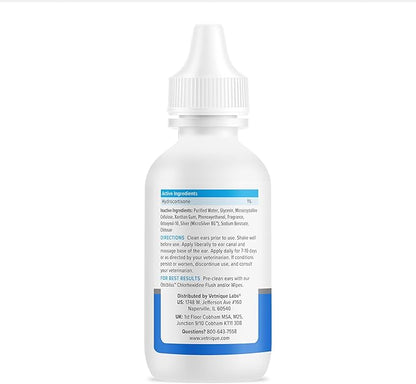 Vetnique Oticbliss Cat & Dog Ear Infection Treatment Drops 1% Hydrocortisone
