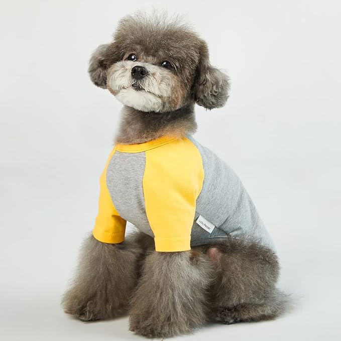 Dog Shirt for Small and Large Dogs Raglan Cotton T-Shirts Soft Breathable Dog Shirts pet Clothes Gray Series (X-Small