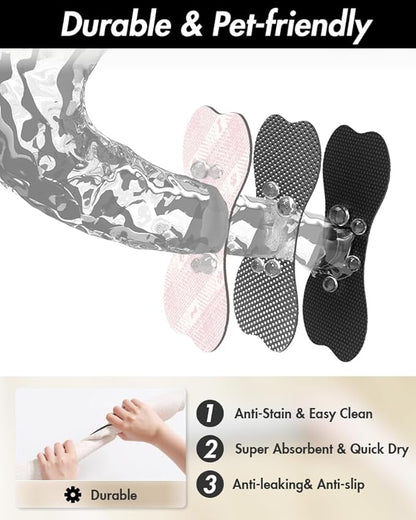 PADOOR- Dog Food Mat- Absorbent Pet Food Mat- Dog Bowl Mat Bone Shaped- Quick Dry Dog Feeding Mat 12"x19", Pink