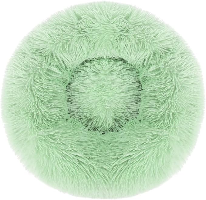 otoez Round Donut Dog Bed for Small Dogs (23.6", Green)