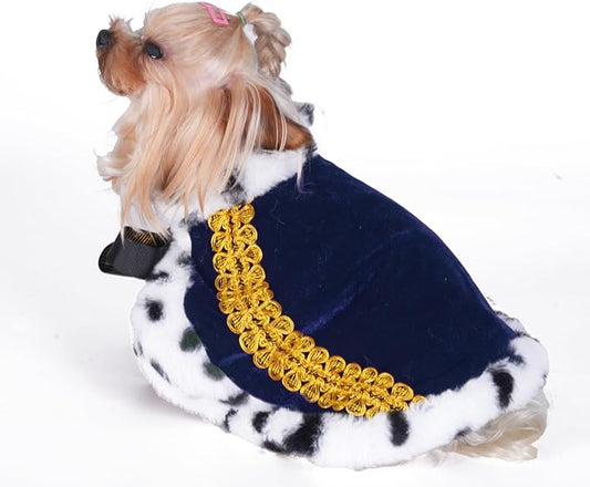 Lovelyshop pet Serial Lux Fur Blue Cat Dog Cloak for Halloween Costumes