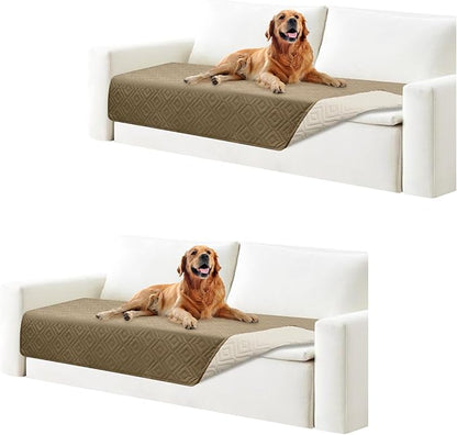 2 Packs Waterproof Dog Bed Cover Pet Blanket Furniture Sofa Couch Cover 30x70 Inch Cats,Dogs,Pets(2 Pcs-Camel/Beige)