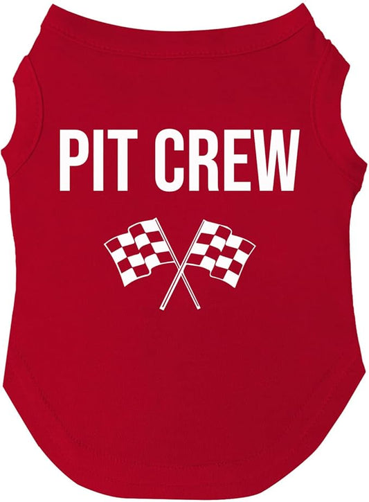 Pit Crew Dog Tee Shirt Sizes for Puppies, Toys, and Large Breeds (Red, 6X-Large 49)