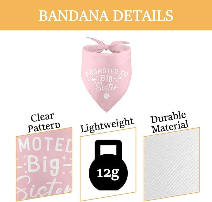 Promoted to Big Sister Dog Bandana Pregnancy Announcement