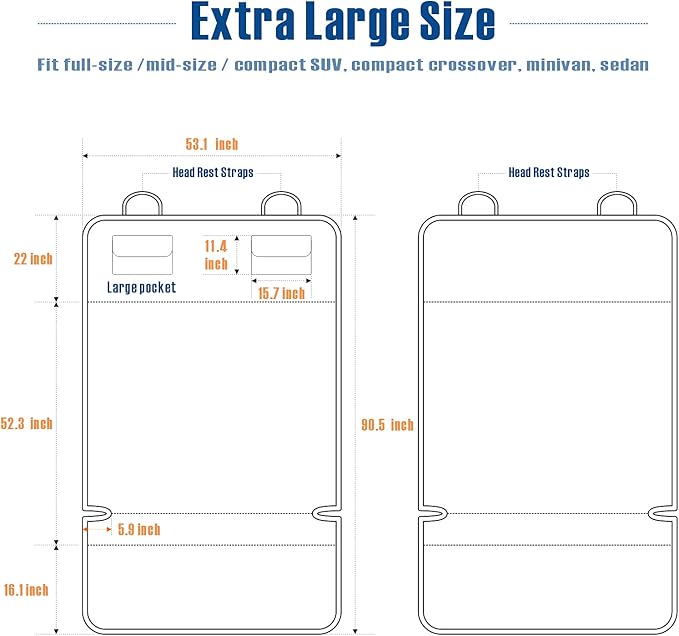 F-color SUV Cargo Liner for Dogs 2 Large