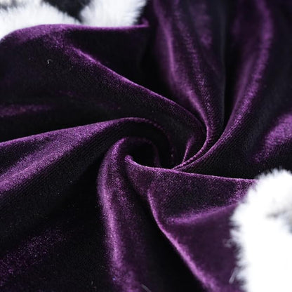 Lovelyshop pet serial Lux Fur Purple Cat Dog Cloak for Halloween costumes