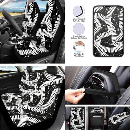 Musical Notes Pianos Headrest Cover Seat Cover Swirl