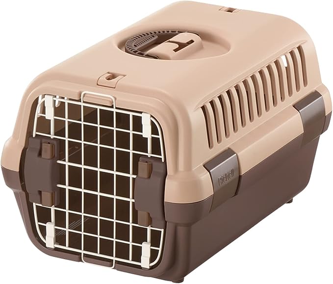 Richell Pet Travel Carrier Size Small in Brown, Travel Carrier or Crate for Dogs & Cats up to 11 lbs.