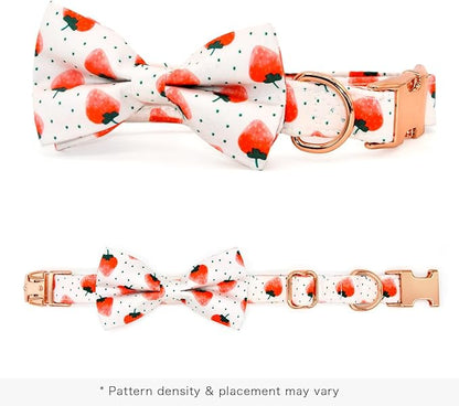 Strawberry Dog Bow Tie Dog Collar Accessory