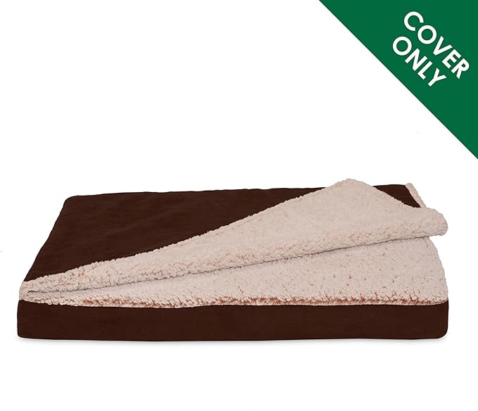 Furhaven Replacement Dog Bed Cover Berber & Suede Blanket Top Mattress