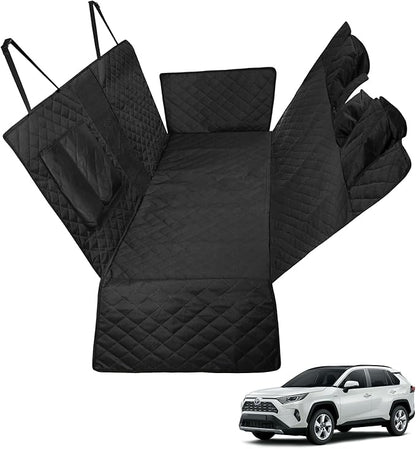 Proadsy 2024 Upgrade Dog Car Seat Cover Custom Fit 2019-2024 Toyota Rav4 SUV Back Seat Extender Waterproof Scratch Proof Durable Black Protector Pet Hammock