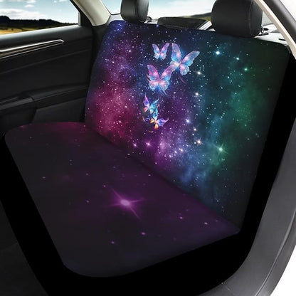 Glowing Butterfly Car Seat Cover Set Front and